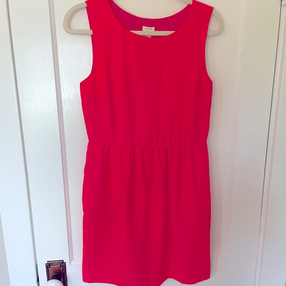 J. Crew Bright pink dress, size 8, side zipper